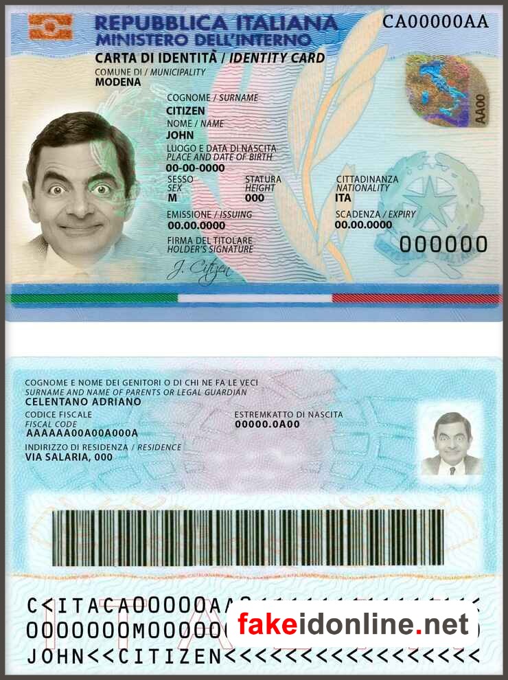Italy ID Card Template PSD